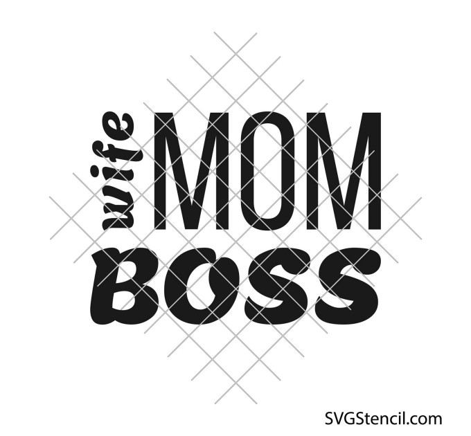 Wife mom boss svg | Floral svg design