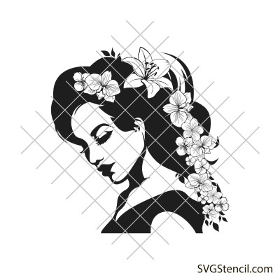 Floral woman svg | Flower girl svg