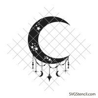 Moon dream catcher svg | Magical moon svg