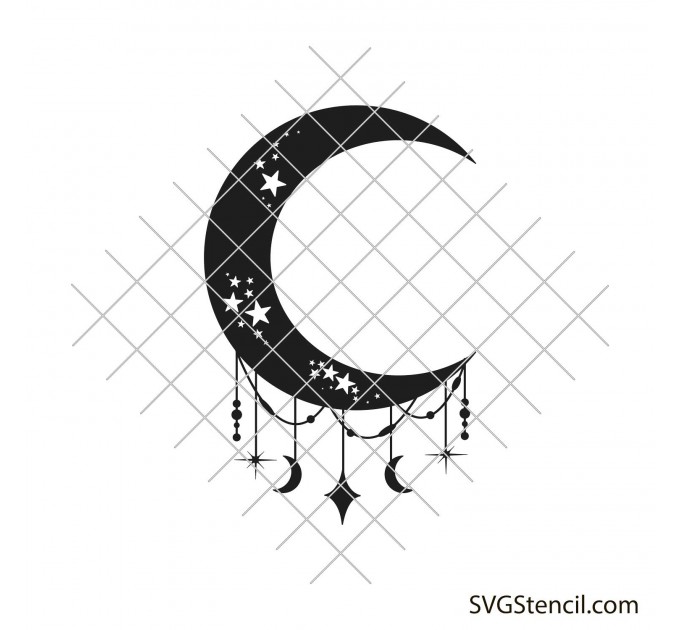 Moon dream catcher svg | Magical moon svg