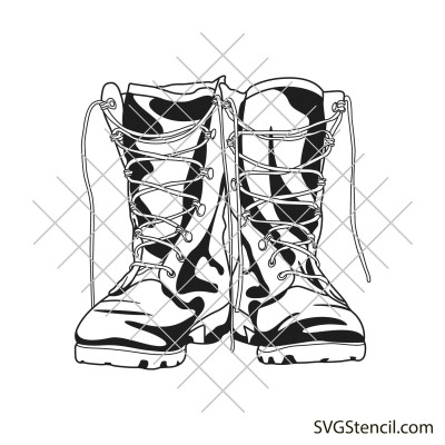 Soldier boots svg | Military boots svg
