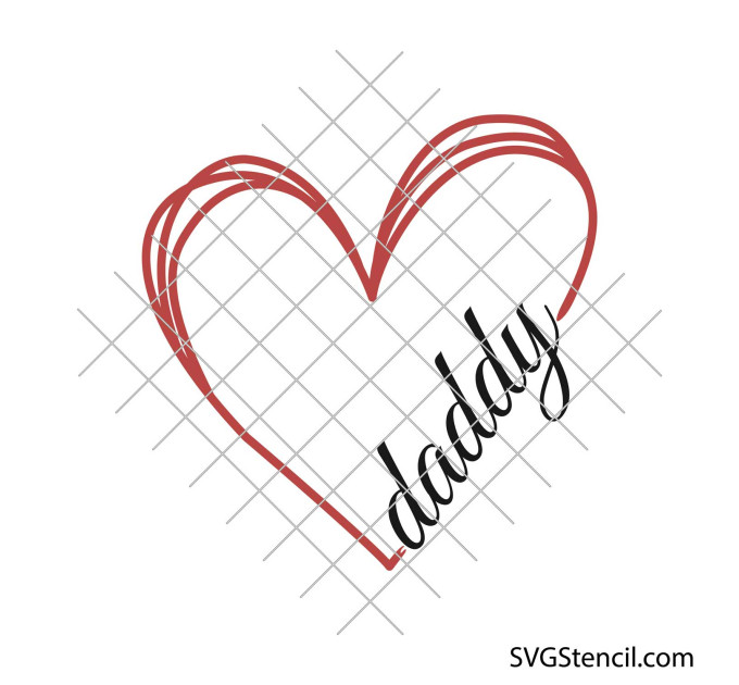 Daddy with heart svg | Love dad svg