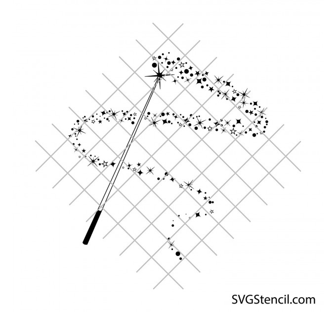 Fairy wand with fairy dust svg