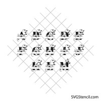Floral alphabet monogram svg | Sunflower letters svg