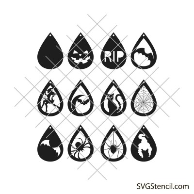 Halloween earrings templates svg file