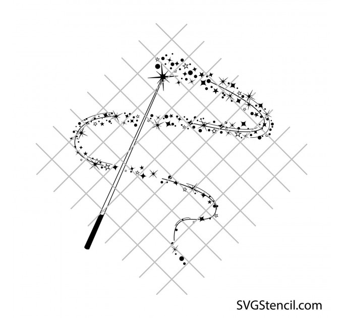 Fairy wand with fairy dust svg