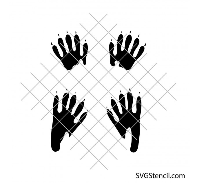 Raccoon track svg | Animal feet svg