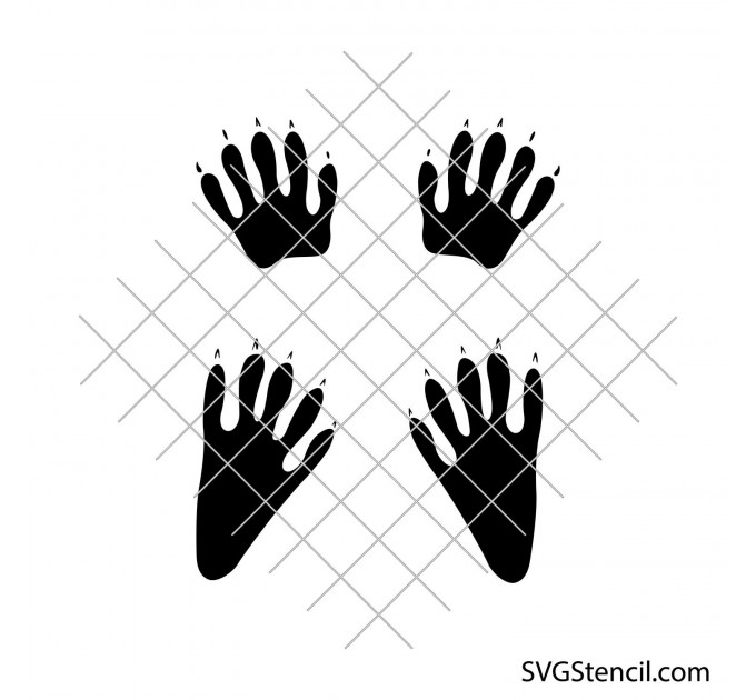 Raccoon track svg | Animal feet svg