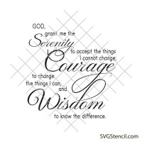 Serenity prayer svg | Religious phrase svg