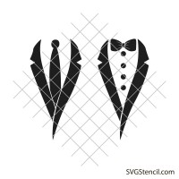 Tuxedo with bow tie svg | Men's jackets svg