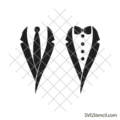 Tuxedo with bow tie svg | Men's jackets svg