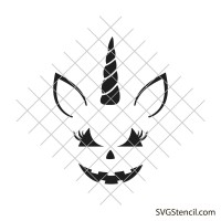 Pumpkin unicorn svg | Cute halloween svg
