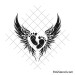 Baby footprints with angel wings svg