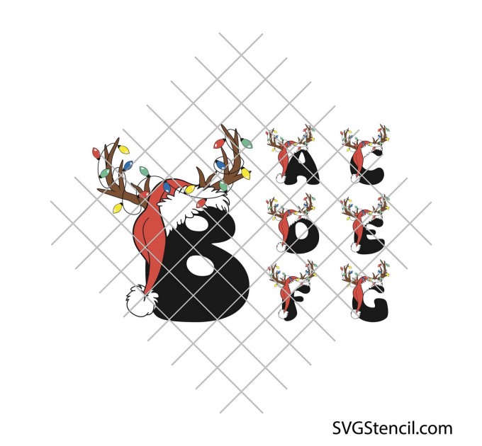 Christmas ABC svg | Christmas alphabet clipart bundle | Christmas letter svg