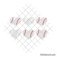 Distressed baseball heart svg | Grunge baseball svg | Heart shaped softball svg