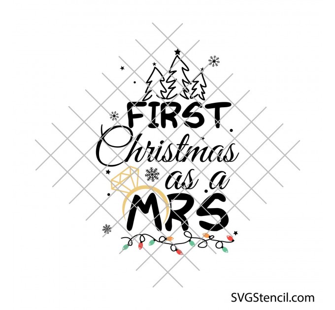 First Christmas as a mrs svg