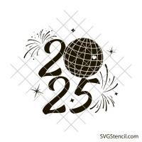 Happy New Year 2025 svg | Popular svg | New Year party t-shirt svg design