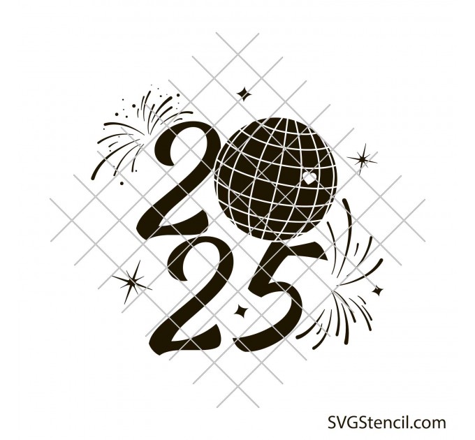 Happy New Year 2025 svg | Popular svg | New Year party t-shirt svg design