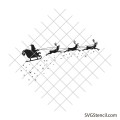 Santa's sleigh svg | Christmas sleigh svg | Santa and reindeer svg