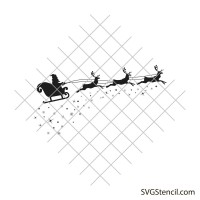 Santa's sleigh svg | Christmas sleigh svg | Santa and reindeer svg