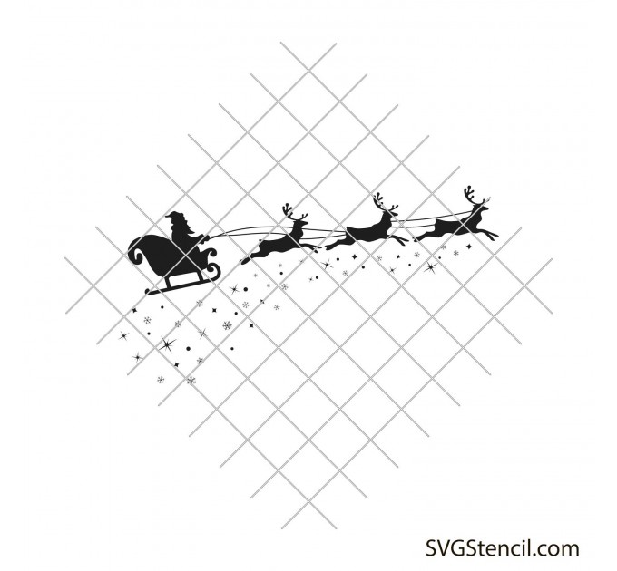 Santa's sleigh svg | Christmas sleigh svg | Santa and reindeer svg