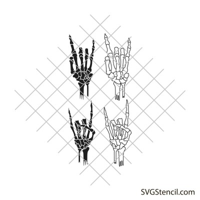 Skeleton rock hand svg