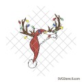 Santa hat with reindeer antlers clipart | Christmas Santa hat png