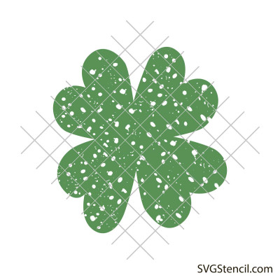 Distressed four leaf clover svg