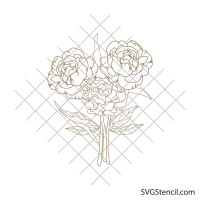 A bouquet of peonies svg