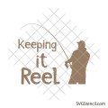 Man holding fishing pole svg