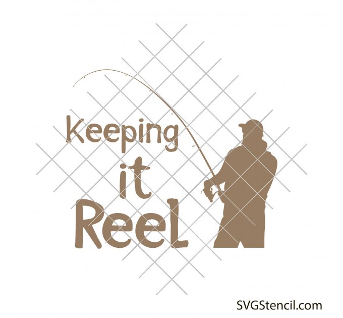 Man holding fishing pole svg