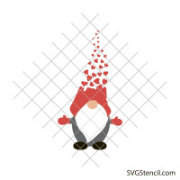 Cute valentine gnome svg