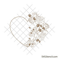 Floral heart wreath svg