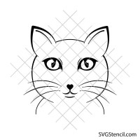 Cat face svg | Cat head svg | Kitten head cut file
