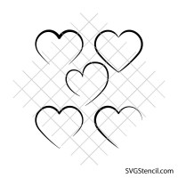 Open heart svg | Hand drawn heart svg | Heart monogram svg