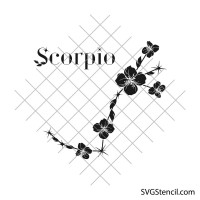 Scorpio zodiac sign svg | Floral zodiac svg | Horoscope svg