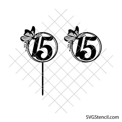 15th birthday svg | Birthday cake topper design | Happy birthday svg 15th birthday svg | Birthday cake topper design | Happy birthday svg