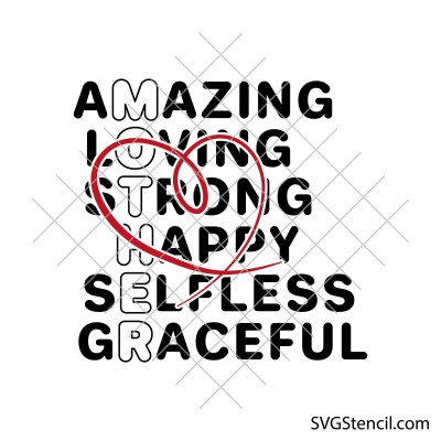 Amazing mother svg cut file | Mom definition svg | Amazing loving strong svg
