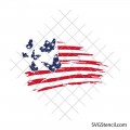 American Flag with flying butterflies svg | 4th of July svg