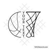 Basketball monogram svg | Basketball cheer svg | Name frame svg