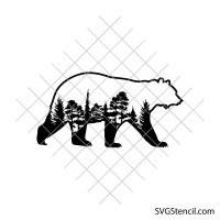 Bear nature svg | Bear in woods svg | Bear in trees svg