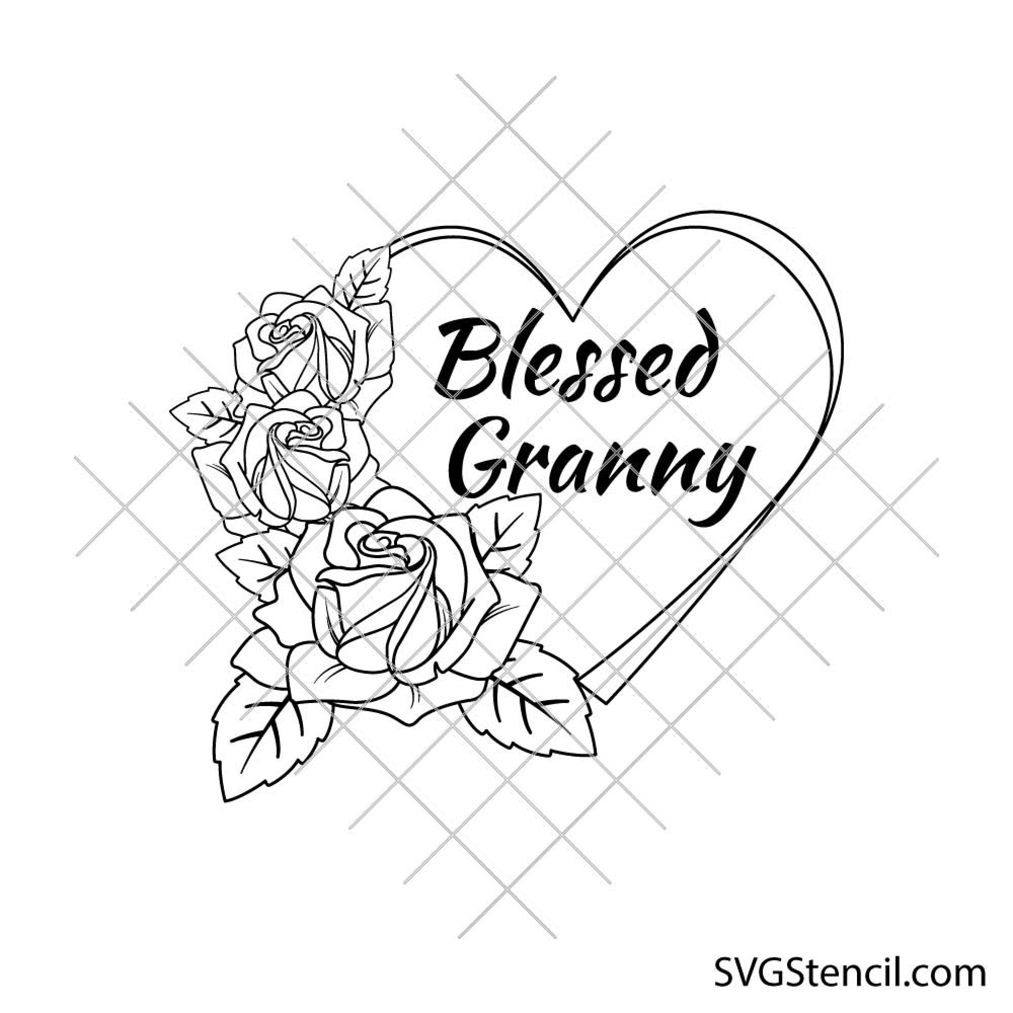 Blessed Grandma T-Shirt With Floral, Heart Mother's Day Gift Blessed Grandma T-Shirt With Floral, Heart Mother's Day Gift