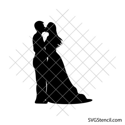 Bride and groom svg | Love svg | Married couple silhouette