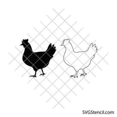 Chicken svg | Chicken outline | Hen silhouette