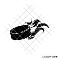 Flaming hockey puck svg | Burning ice hockey svg | Sports svg