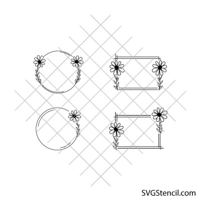 Floral frame svg | Spring flowers svg | Wedding border svg