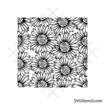 Gerber daisy pattern svg | Seamless pattern daisies svg | Flower svg