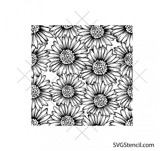 Gerber daisy pattern svg | Seamless pattern daisies svg | Flower svg