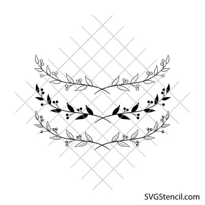 Laurel wreath border svg | Leaf border svg | Wedding wreath svg