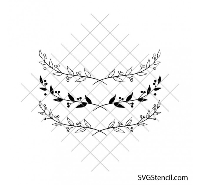 Laurel wreath border svg | Leaf border svg | Wedding wreath svg